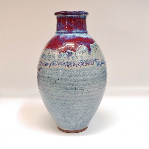 Click to view detail for #221150 Vase Blue, Red, White $24